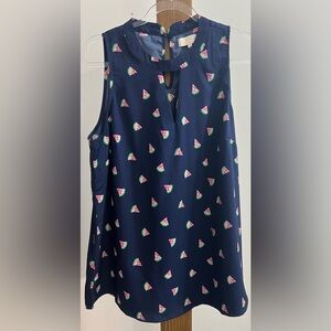 Mudpie Navy Sleeveless‎ Top with Watermelon Print